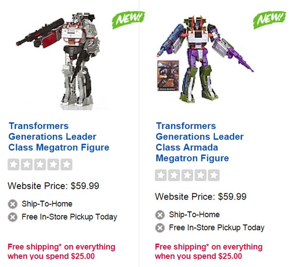 Transformers Generations Leader Class Megatron G1 And Armada Figures (1 of 1)